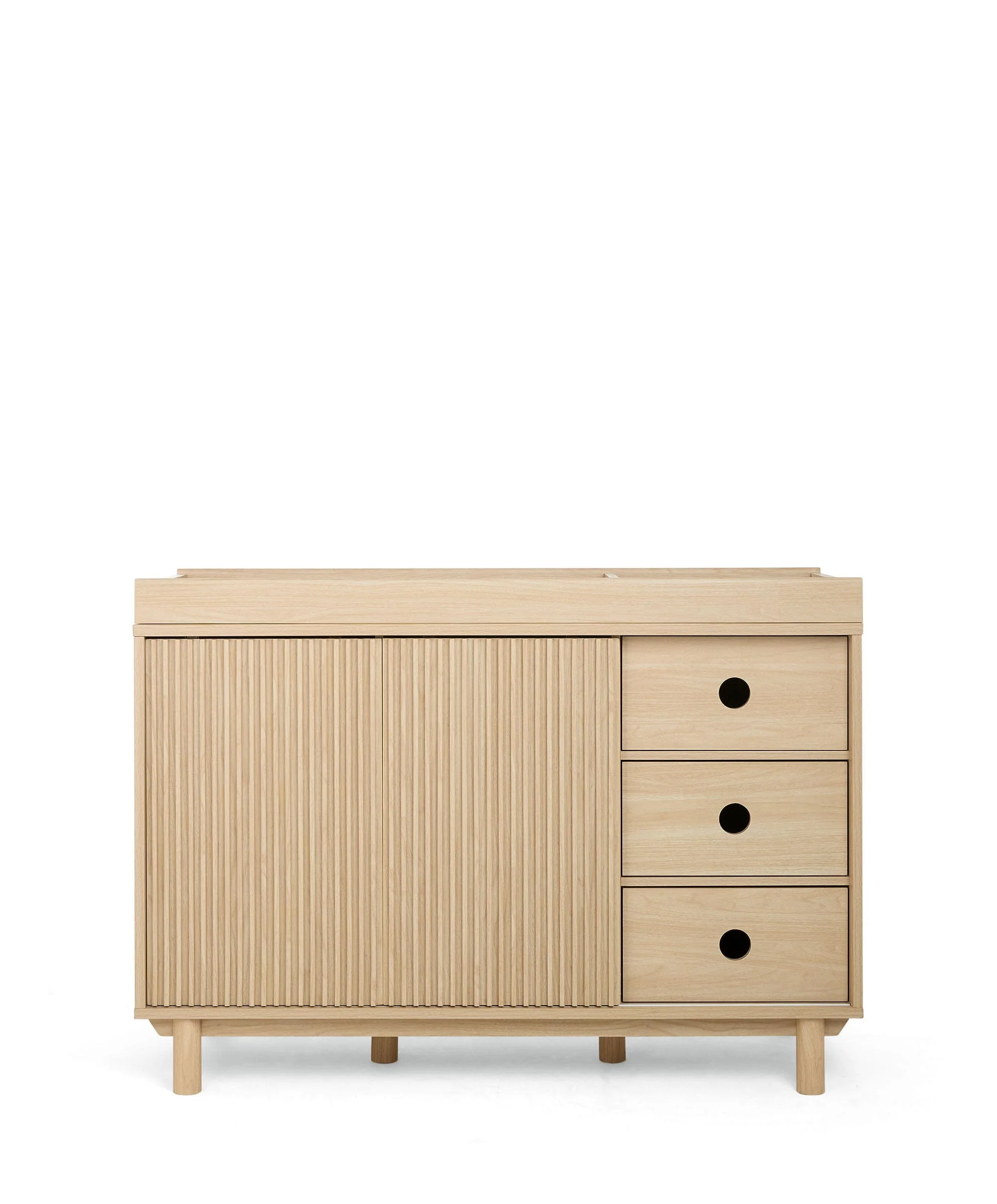 Oska 3 Piece Cotbed Range With Wide Dresser Changer & Wardrobe - Oak - Image 9