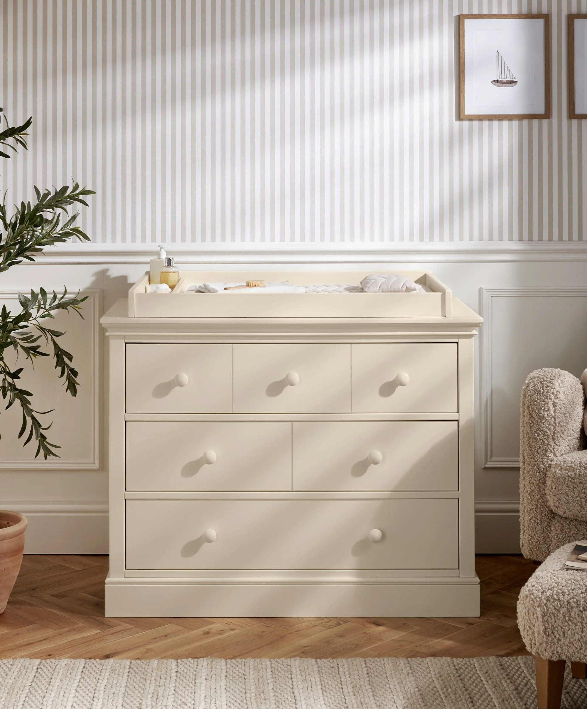 Oxford 3 Piece Cotbed Range with Dresser Changer & Wardrobe - Cashmere - Image 7