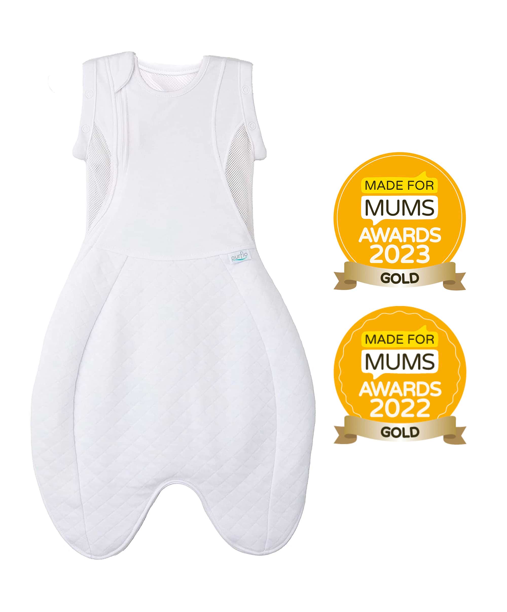 Purflo Swaddle to Sleepbag 0-4 Months (2.5 Tog) - White - Image 10