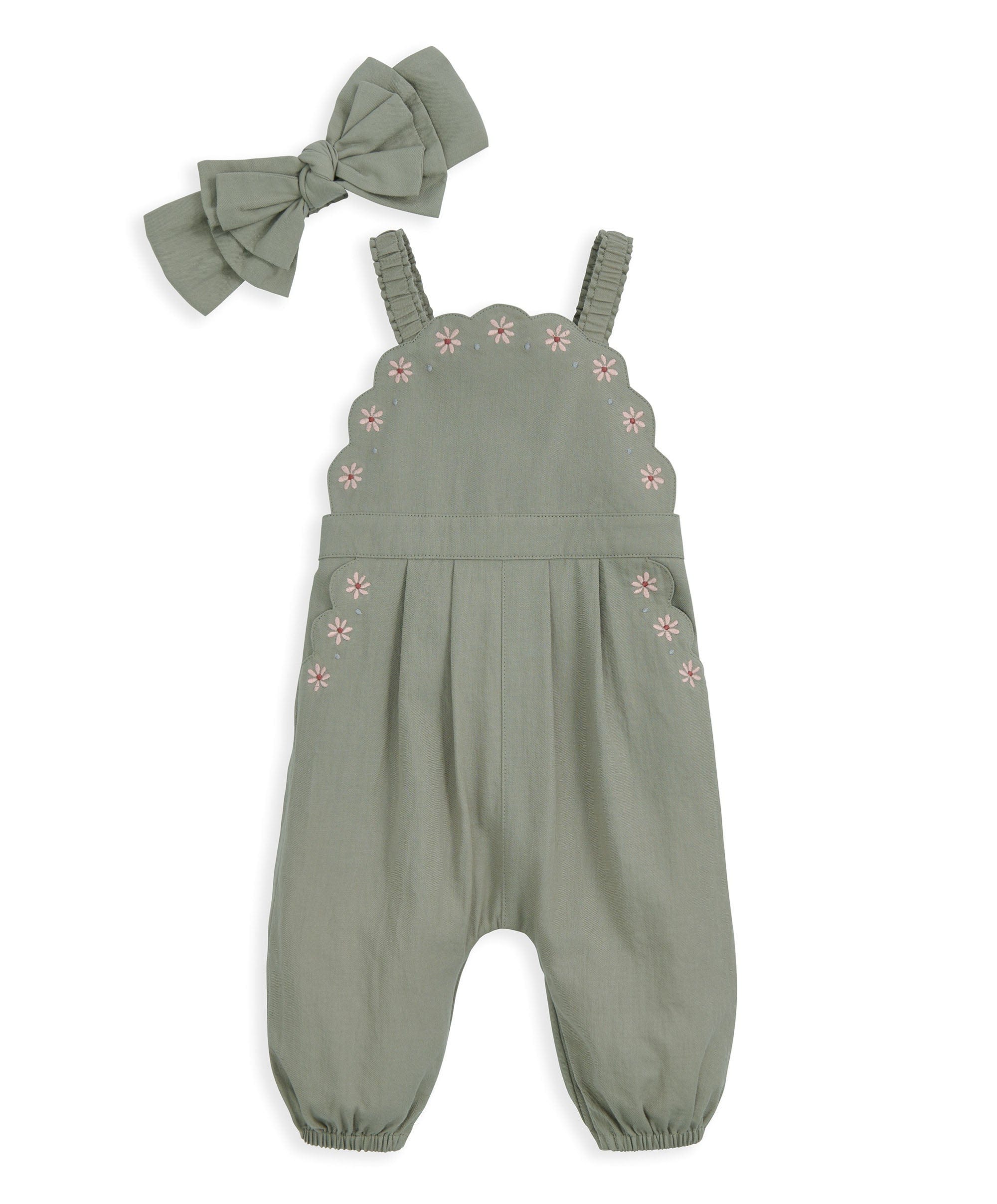 Scalloped Dungarees & Headband Set - Image 4