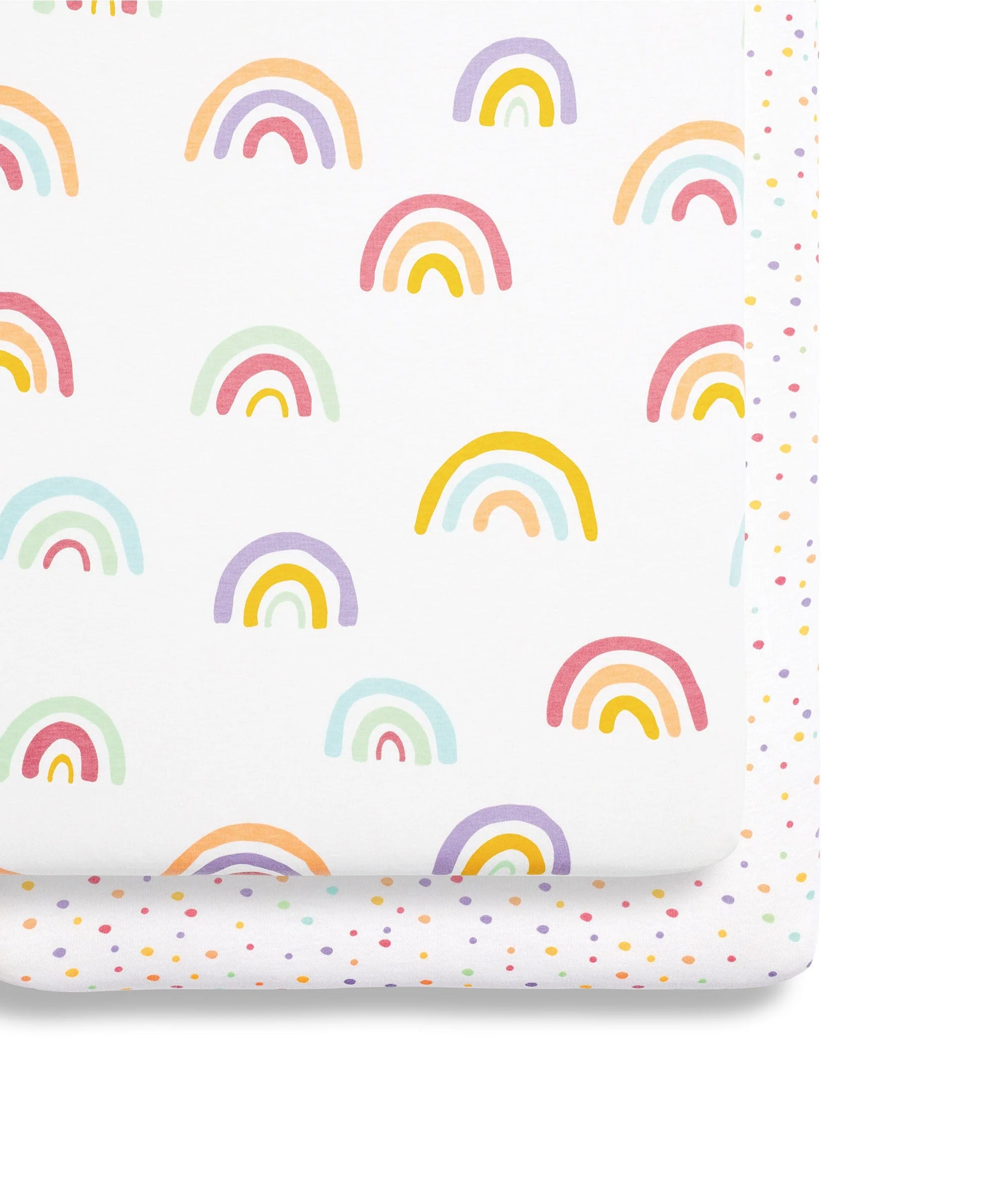 Snuz Fitted Crib Sheets 2 Pack - Rainbow