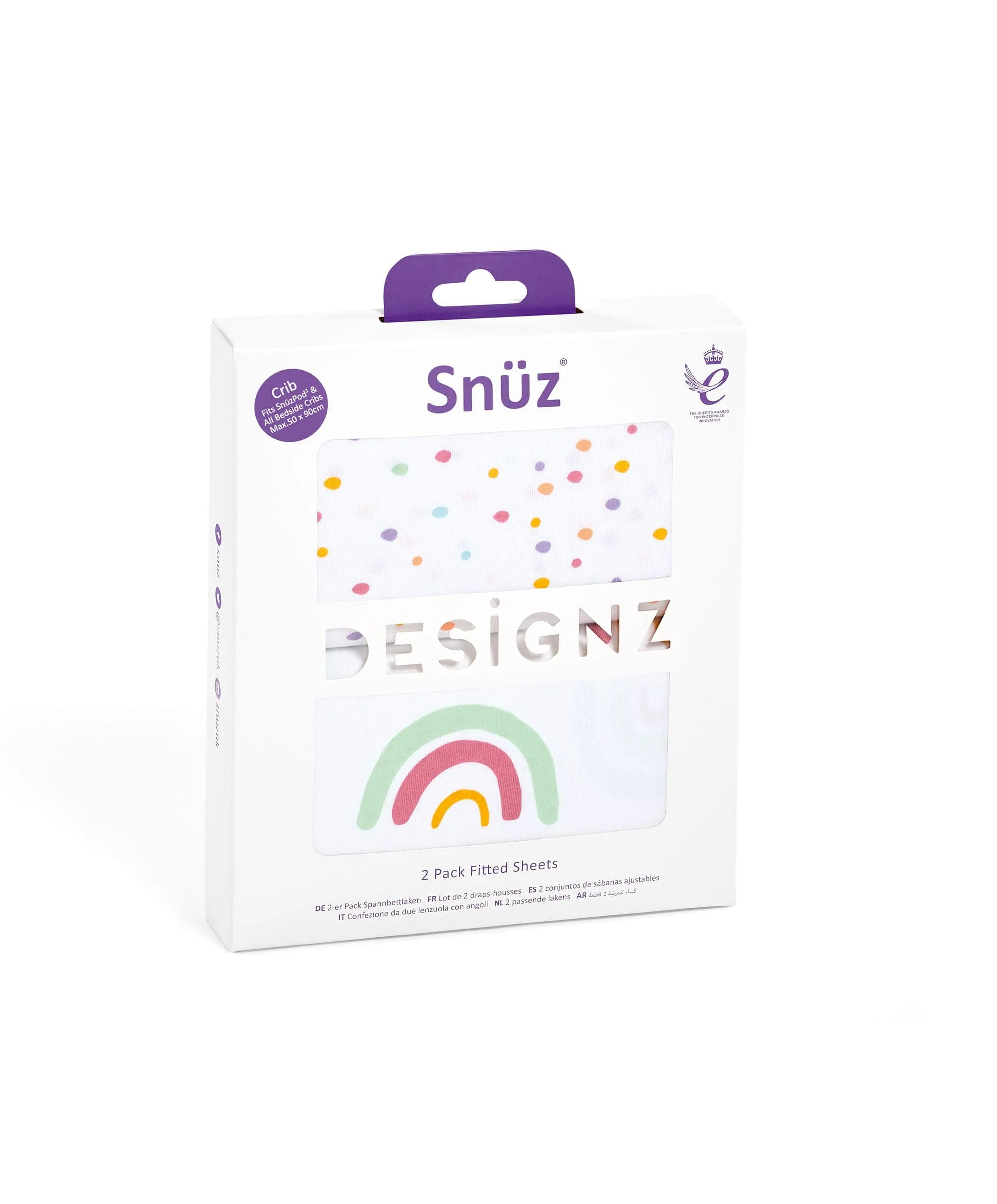 Snuz Fitted Crib Sheets 2 Pack - Rainbow - Image 3