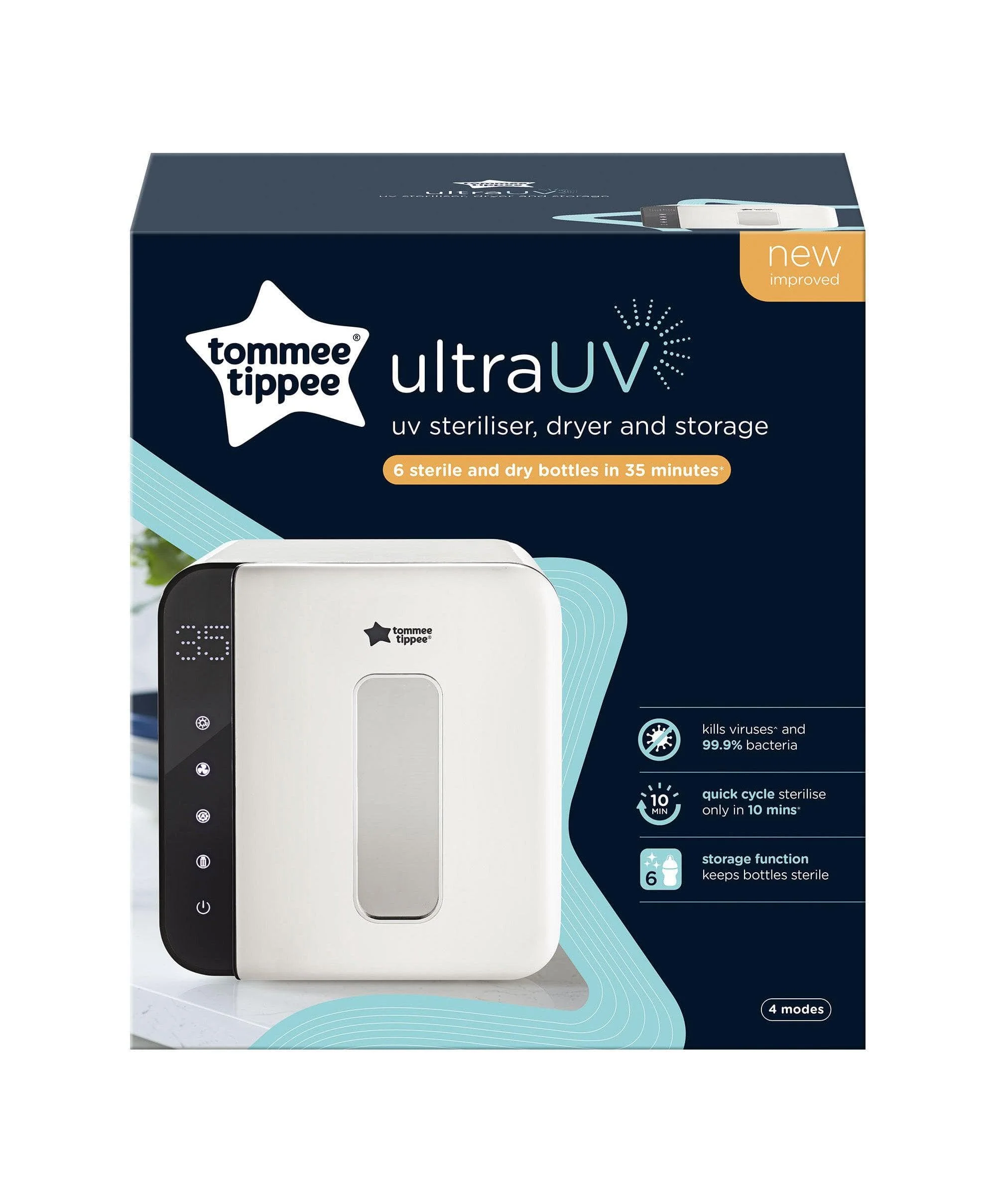Tommee Tippee Ultra UV 3-in-1 Electric Steriliser & Dryer - White - Image 3