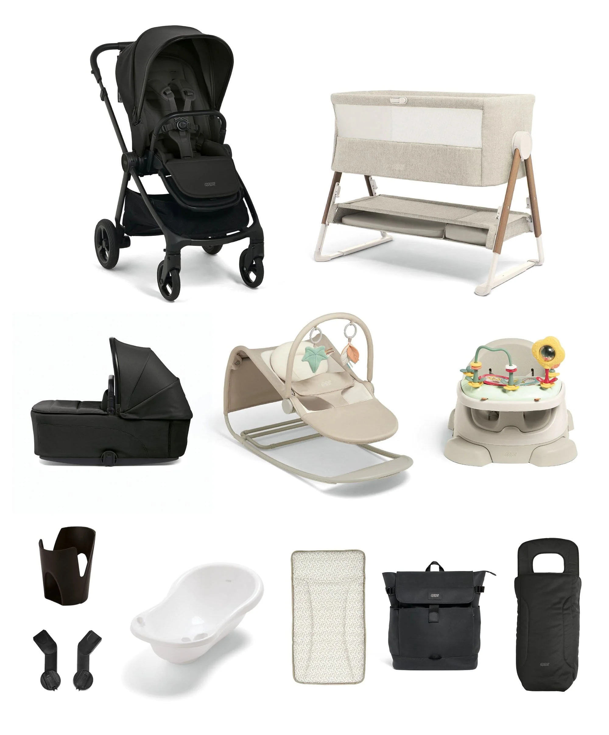Vardo Pushchair Ultimate Newborn Bundle (11 Pieces) - Noir