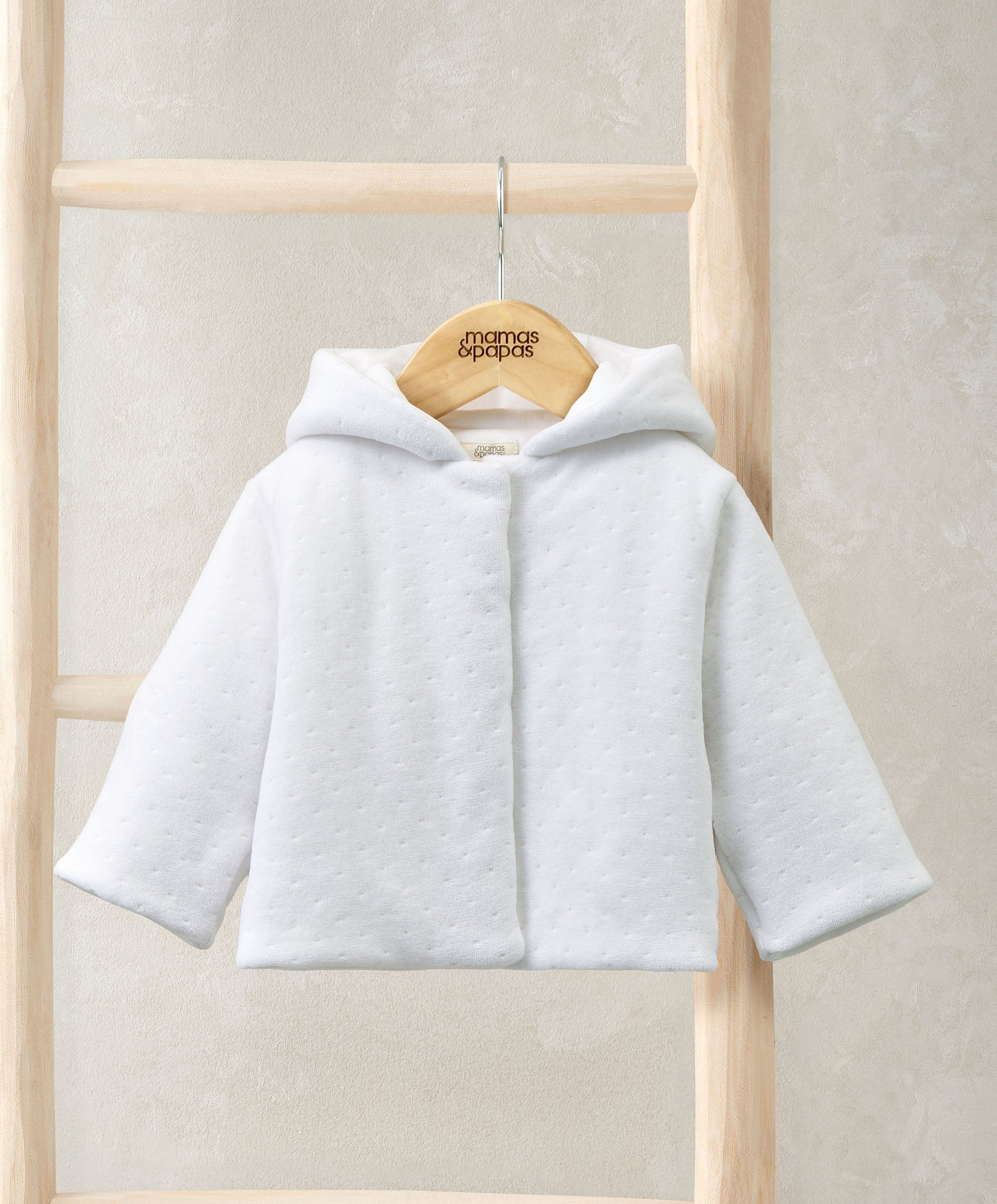 Velour Hooded Jacket - White