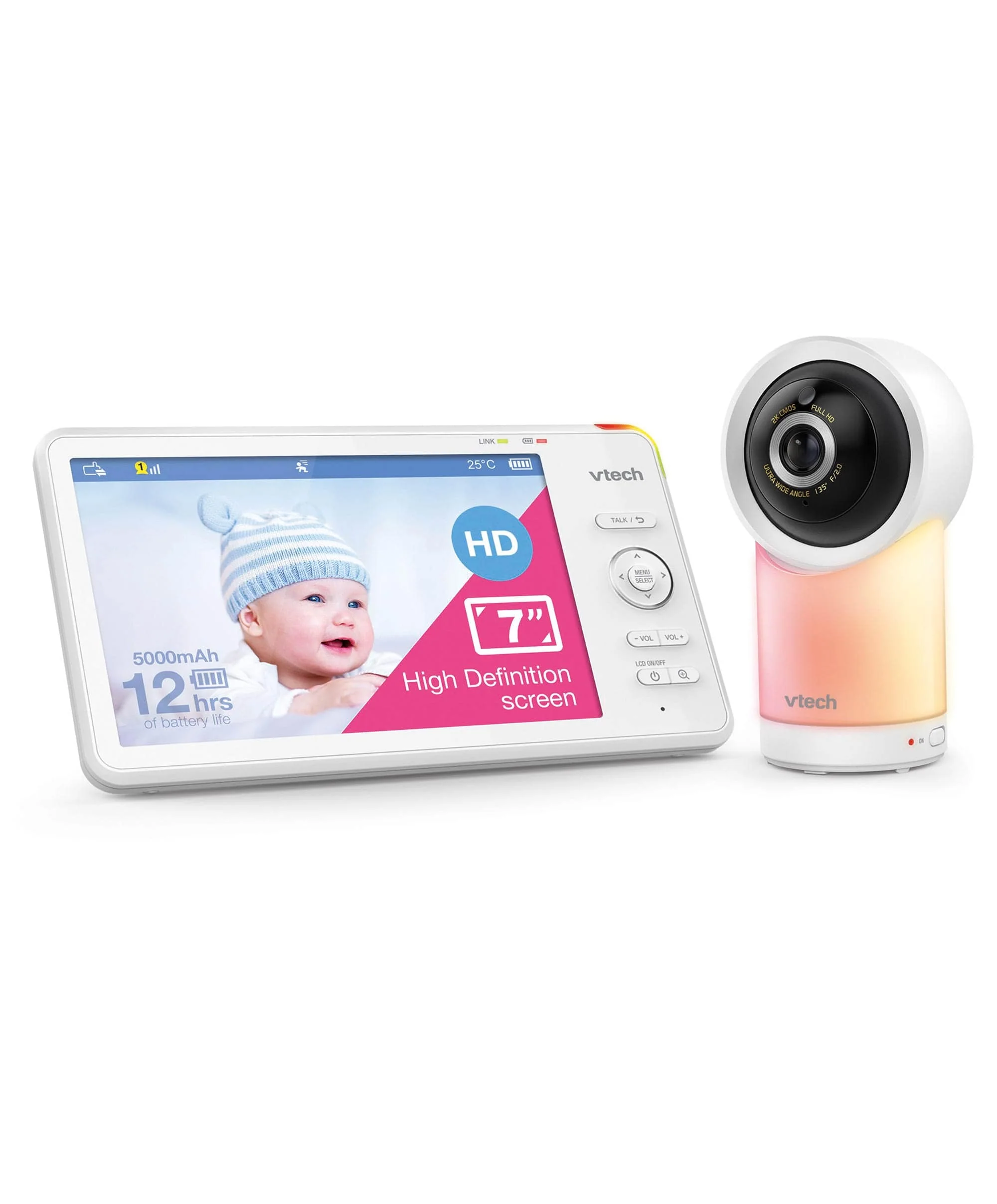VTech RM7766HD 7 Smart Pan & Tilt Baby Monitor in White - Image 12
