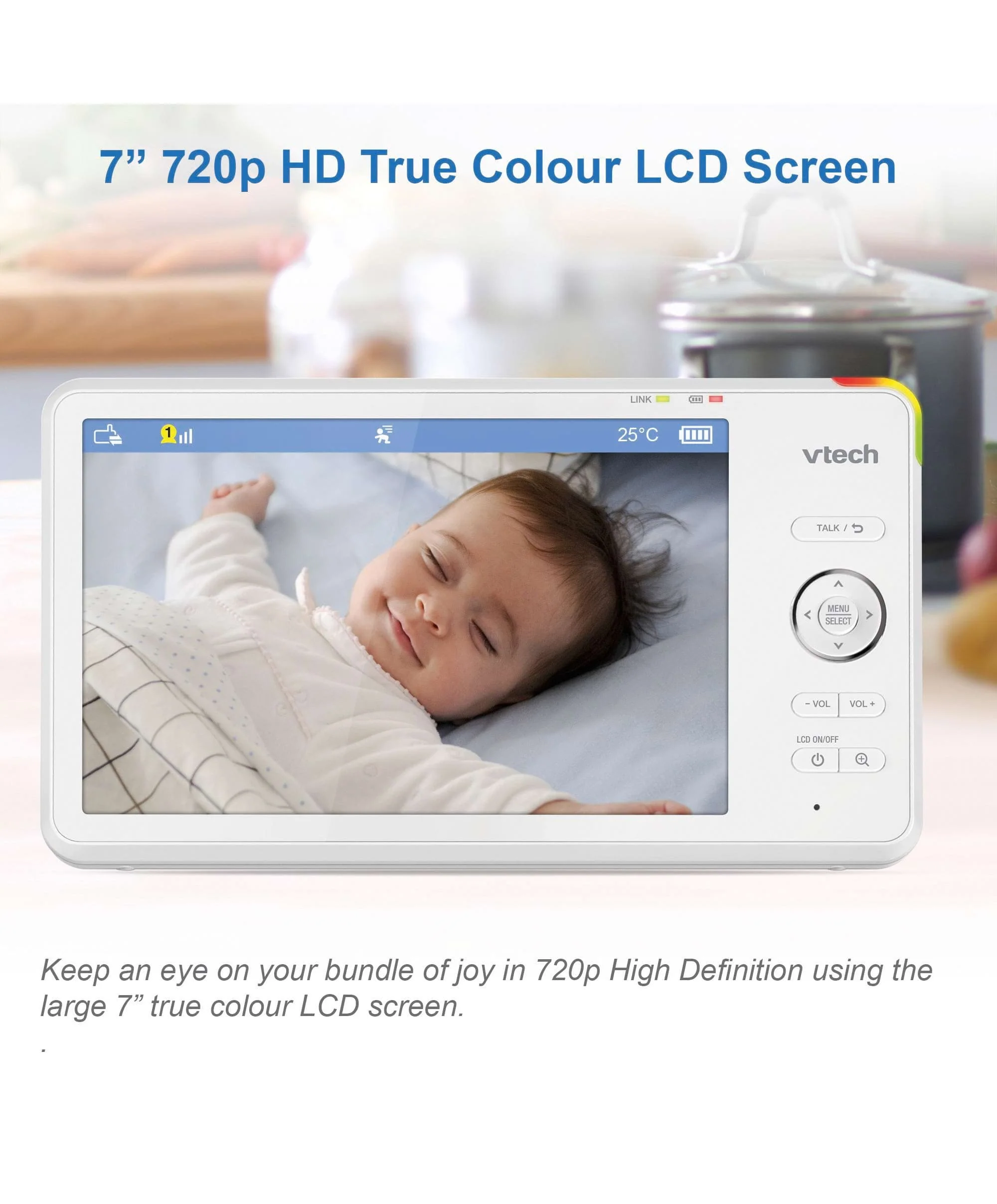 VTech RM7766HD 7 Smart Pan & Tilt Baby Monitor in White - Image 17