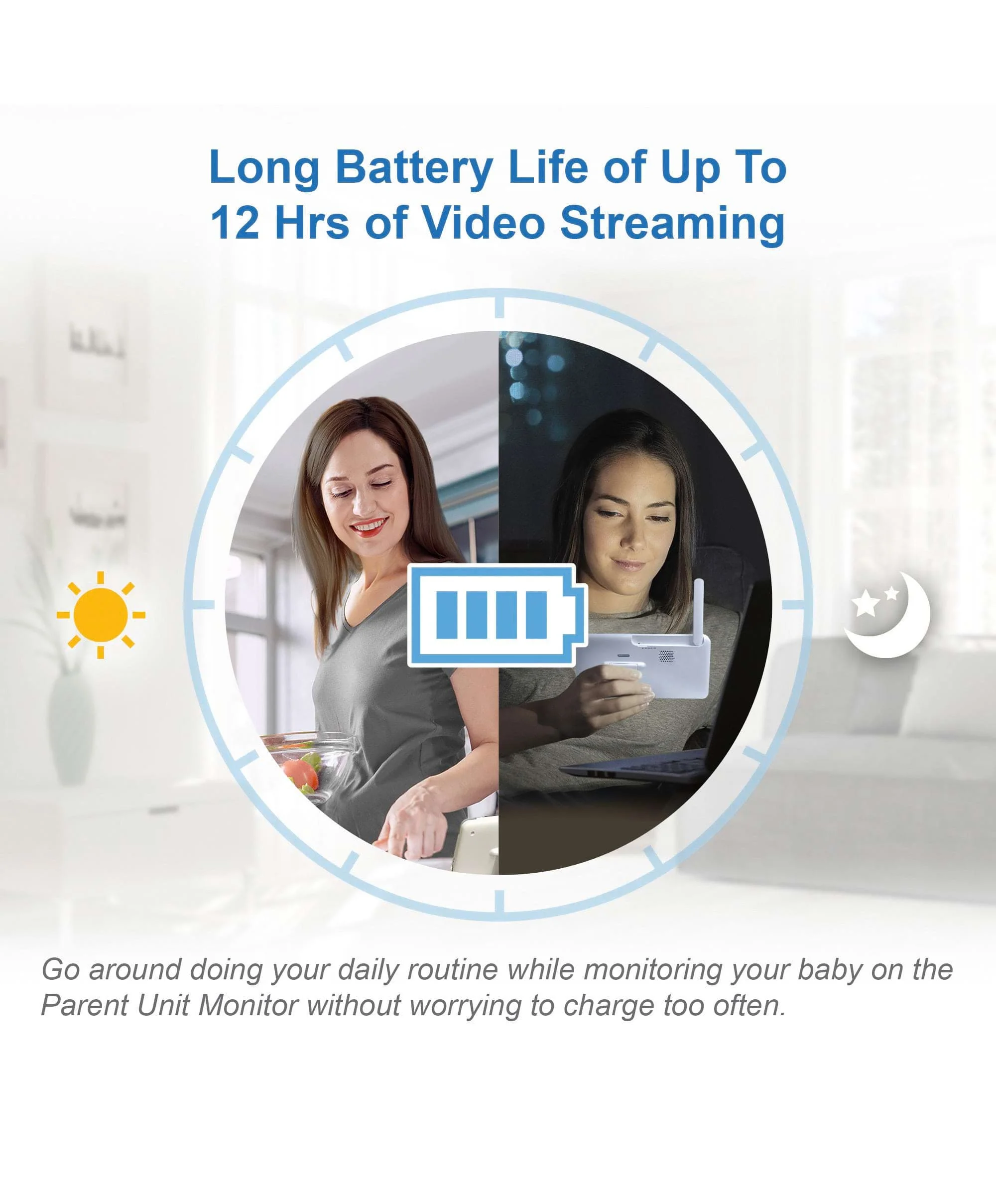 VTech RM7766HD 7 Smart Pan & Tilt Baby Monitor in White - Image 19