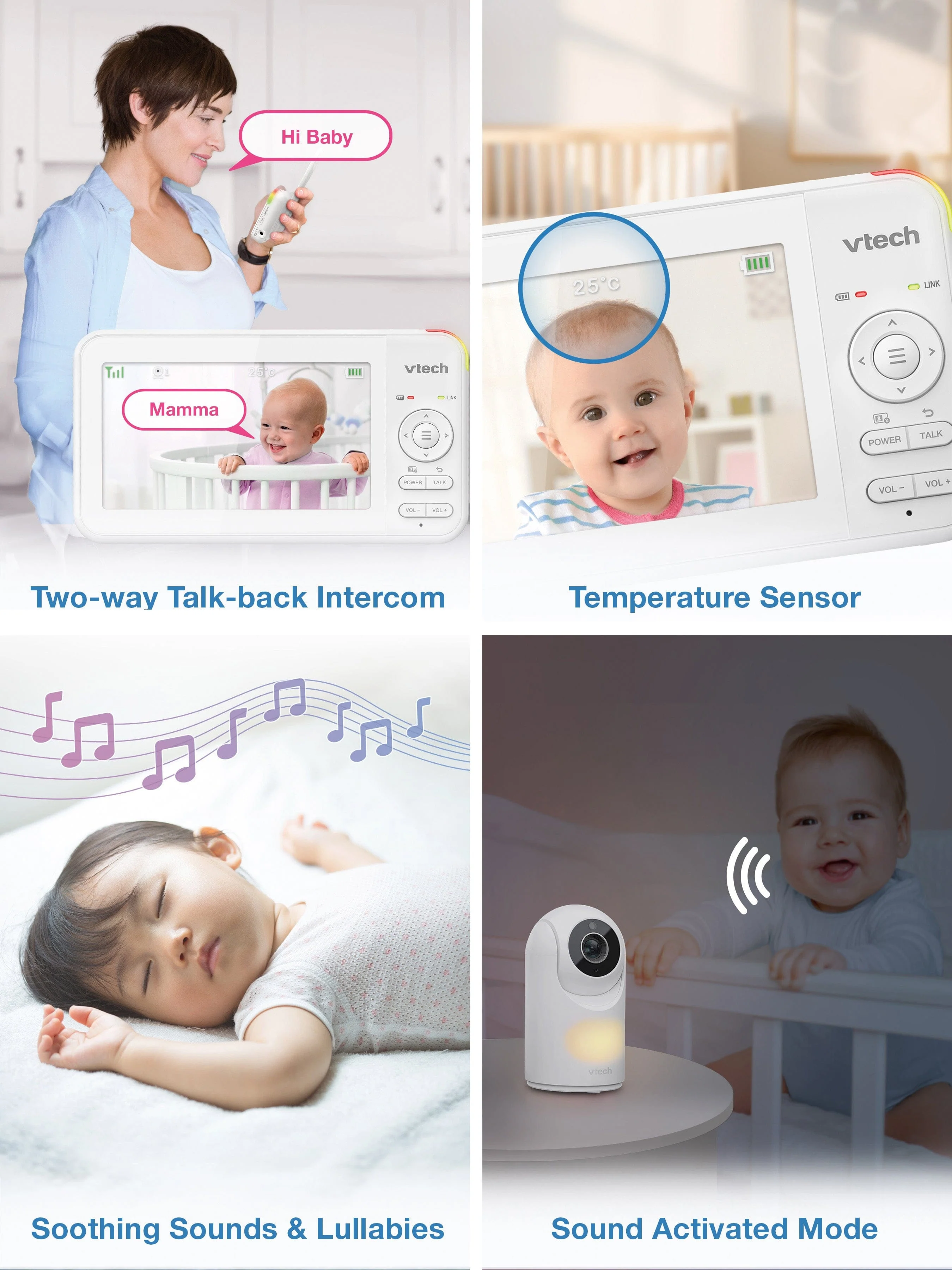 VTech VM5467 5" Pan & Tilt Video Monitor with Night Light - Image 8