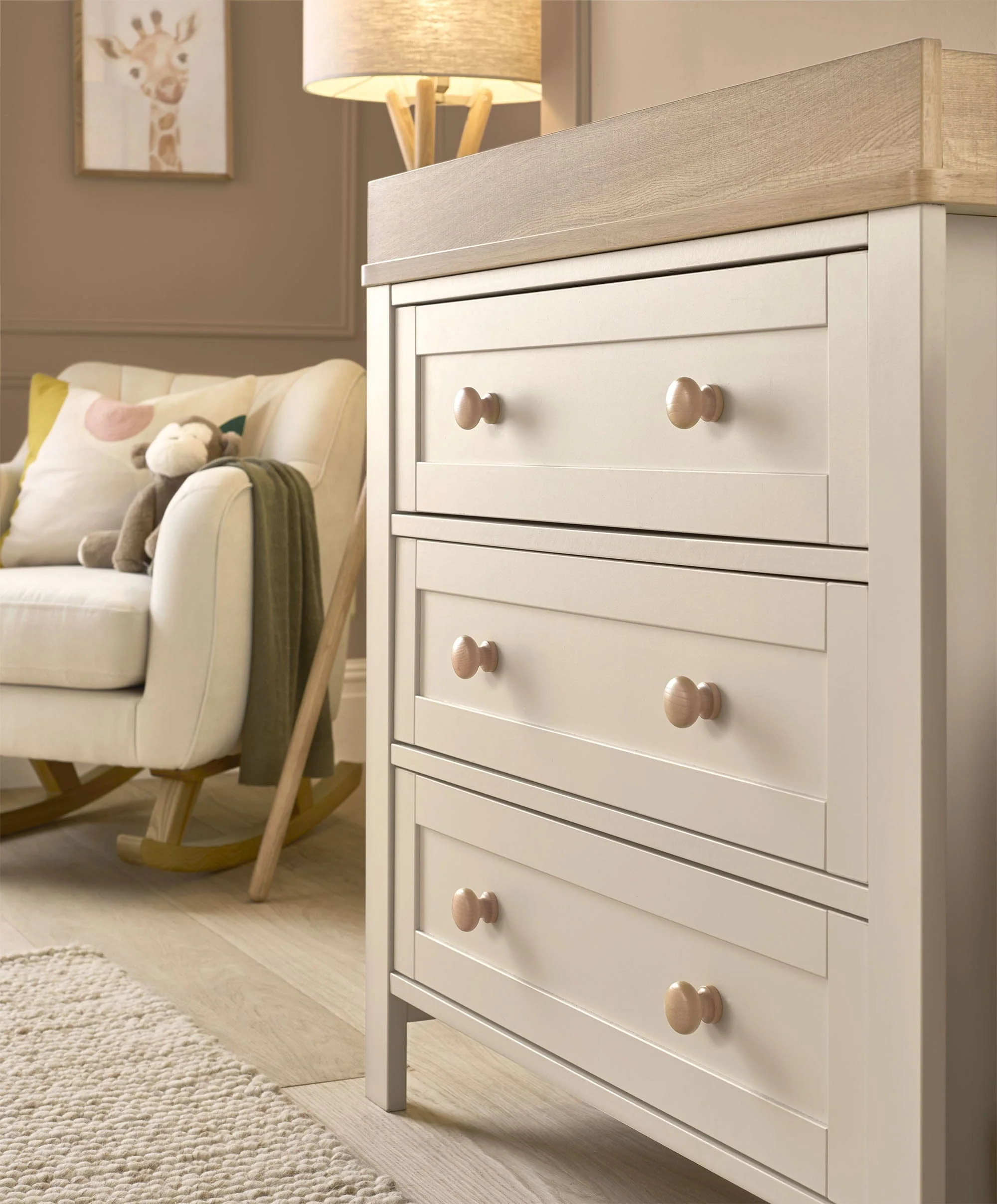 Wedmore 2 Piece Cotbed Set With Dresser Changer - Cashmere/Oak - Image 3