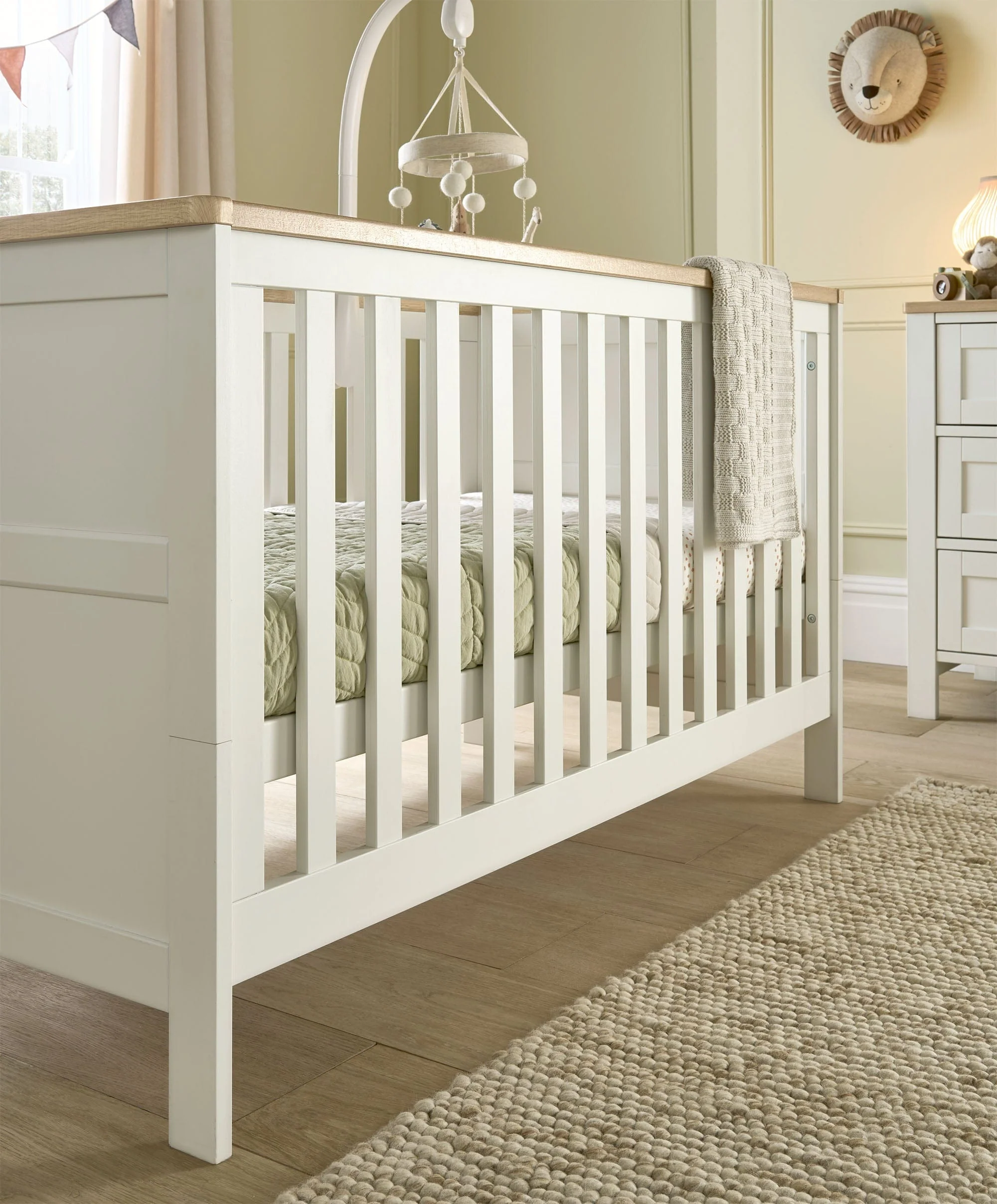 Wedmore 2 Piece Cotbed Set with Dresser Changer - White/Oak - Image 2