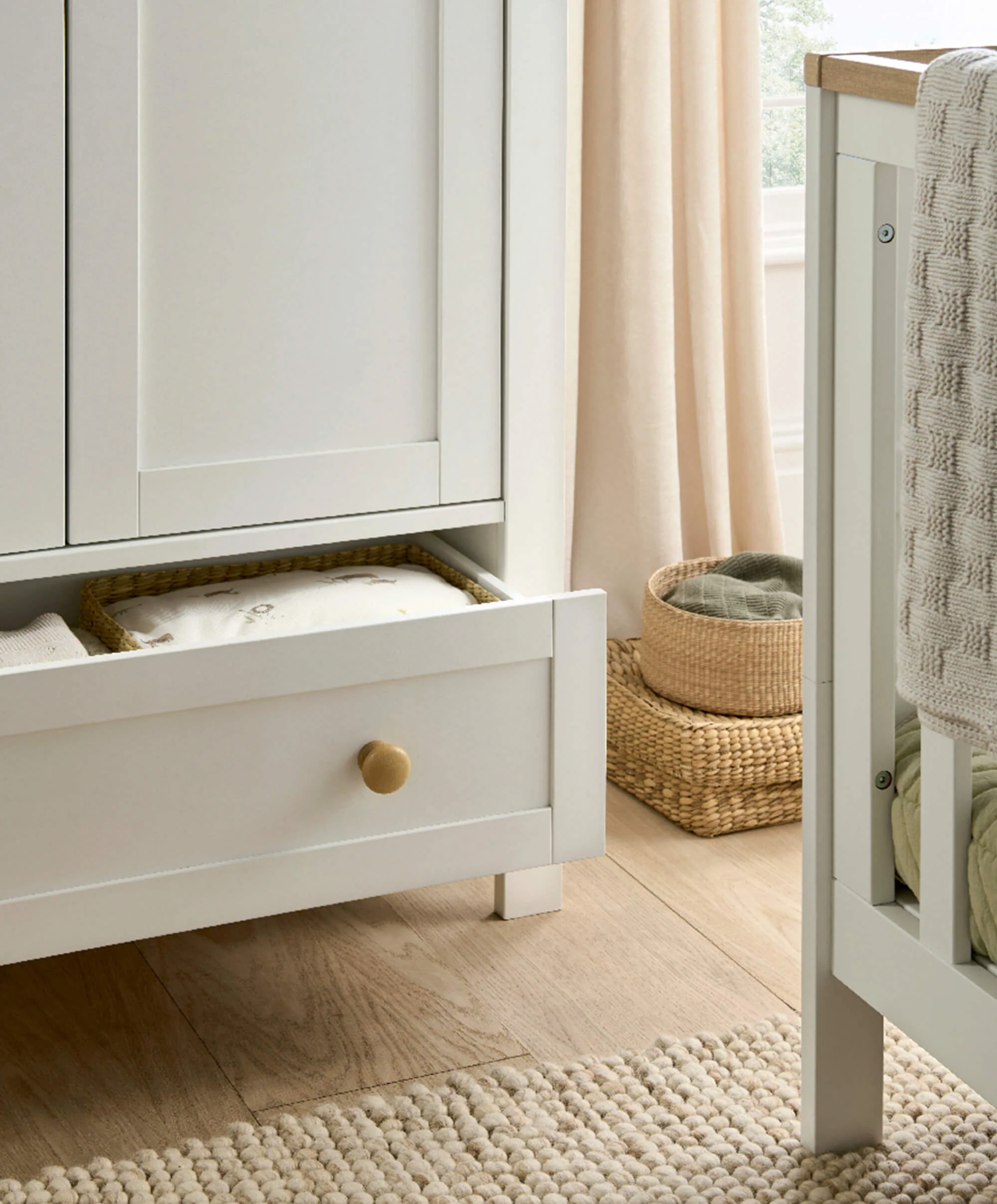 Wedmore Nursery Wardrobe - White/Natural - Image 8