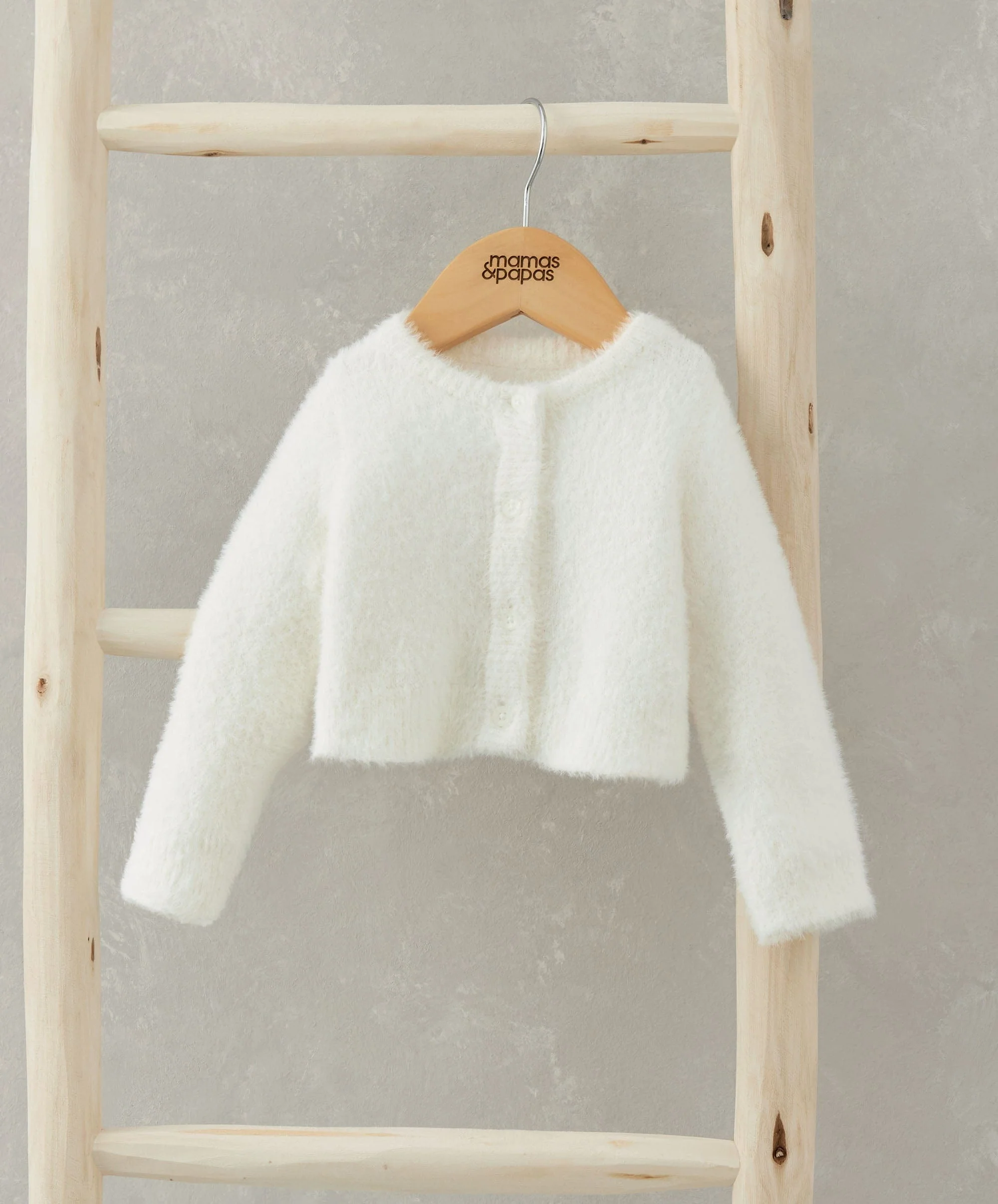 White Fluffy Cardigan - Image 4