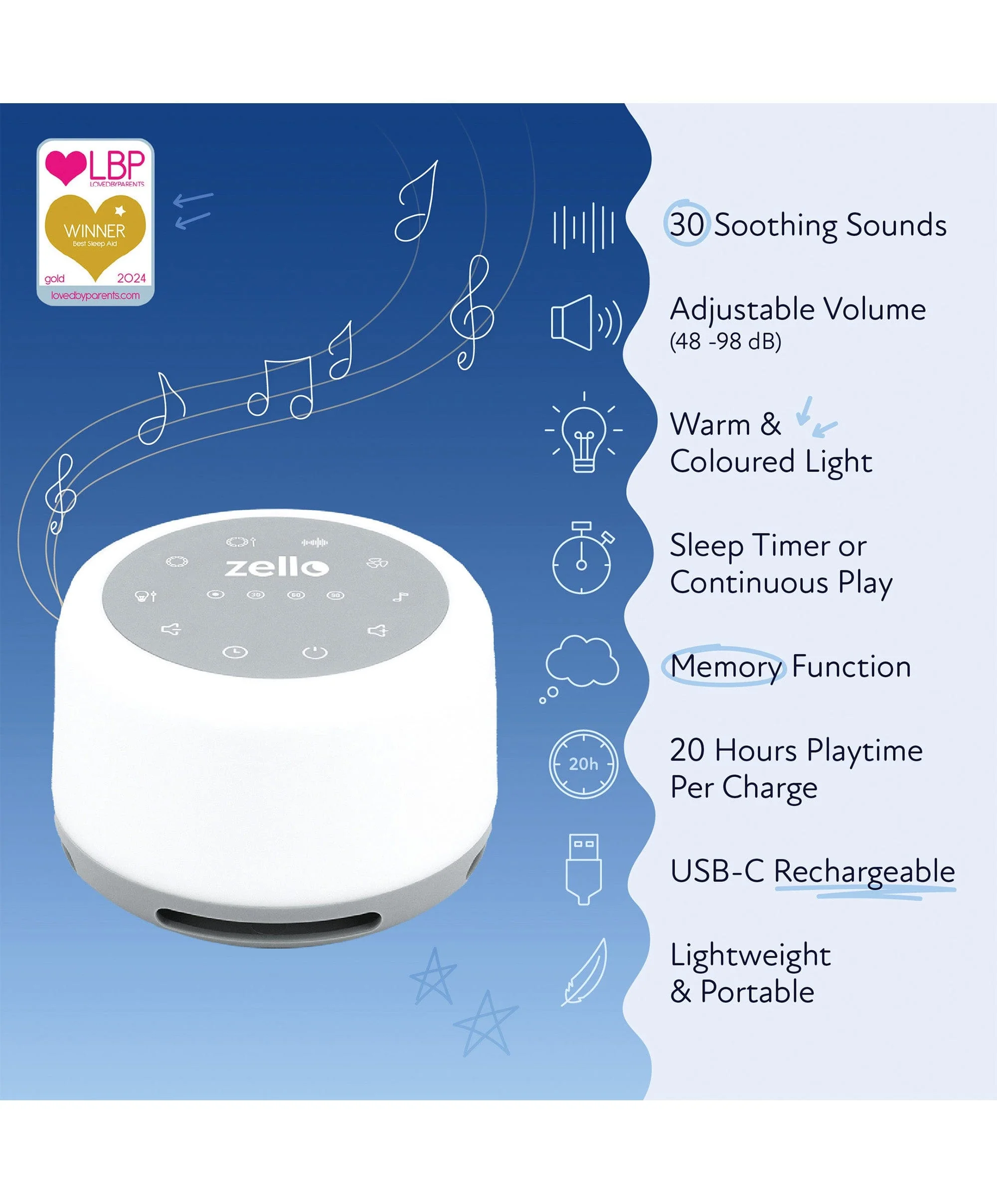 Zello Original White Noise Machine - Image 2