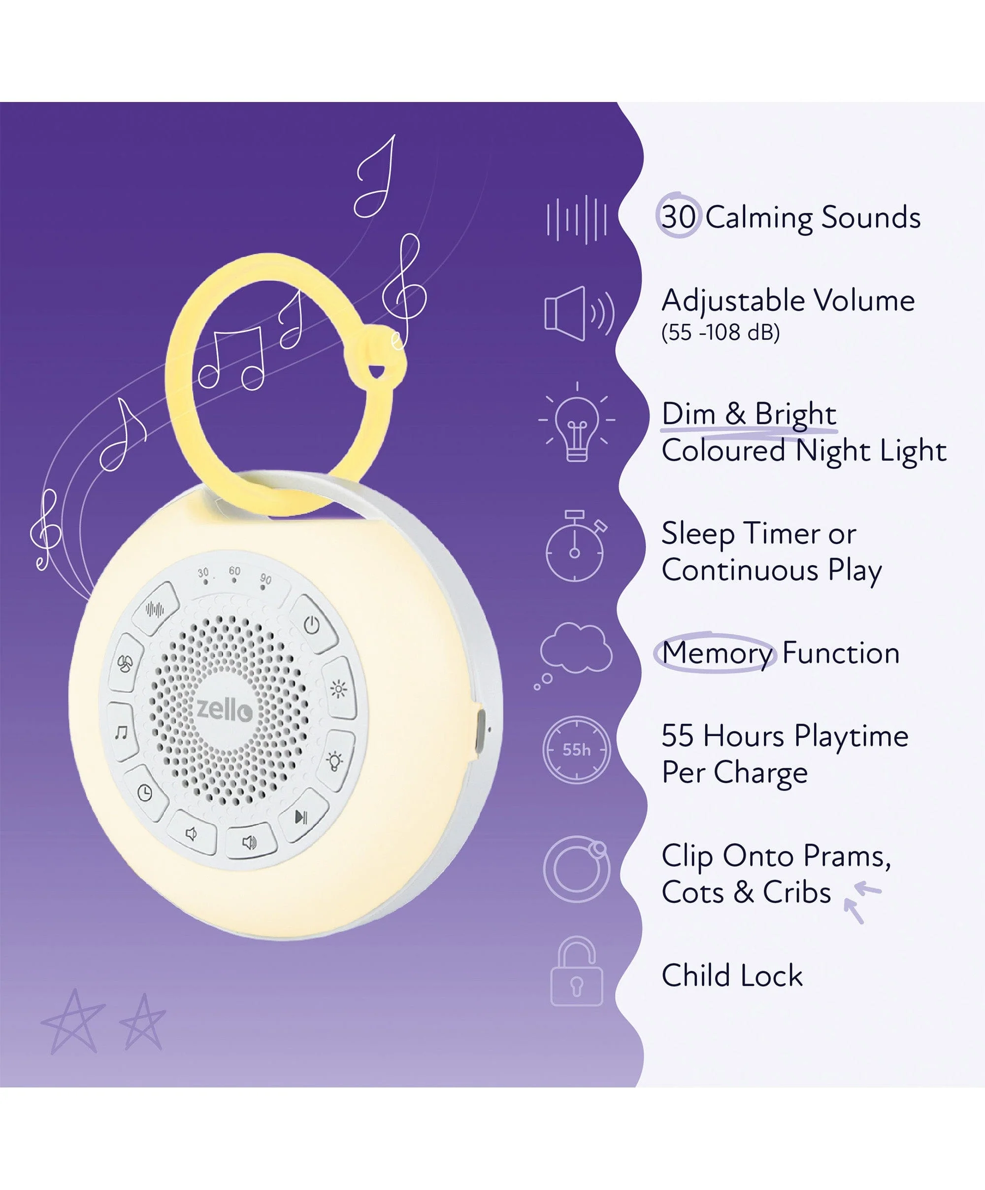 Zello Portable Pro Max White Noise Machine - Image 2